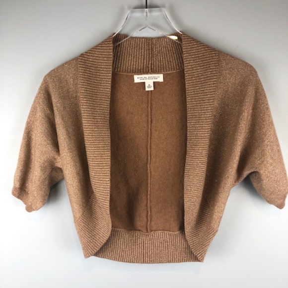 Banana Republic Sweaters - Banana Republic Gold Metallic Shrug Sz M